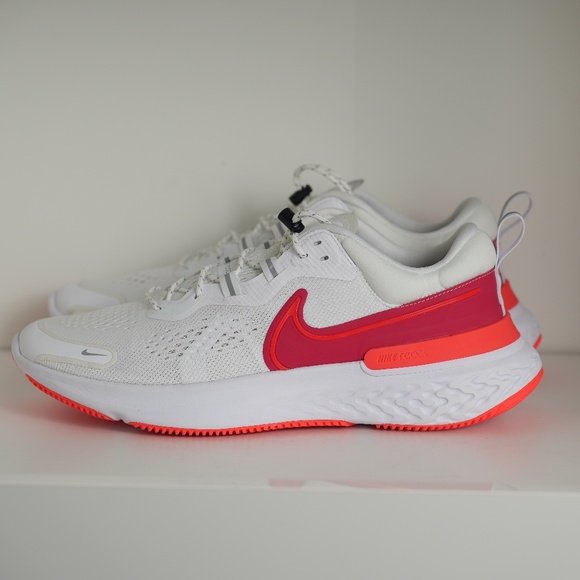 Mens 10.5 Nike By You ReactX Miler Infinity Run 4 FlyEase-White/Red/Orange main image 5